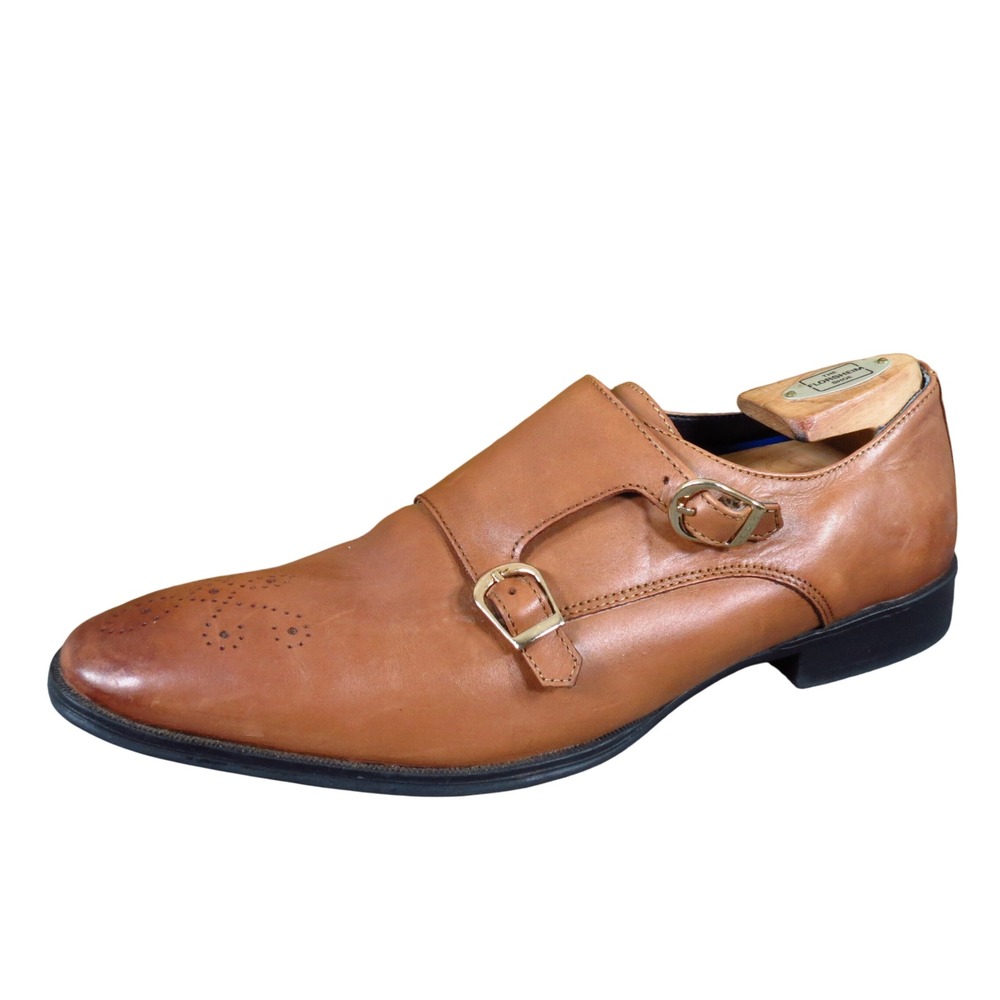 Bar III Carrick Mens Double Monk Strap Shoes Size 9.5M Dress Cognac Leather